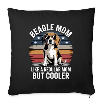 Beagle Mom Like A Regular Mom But Cooler - Sofa pillowcase 17,3'' x 17,3'' (45 x 45 cm) - black - Front