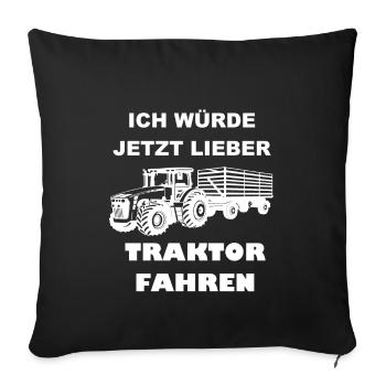Je préférerais conduire un tracteur maintenant en disant - Housse de coussin décorative 45 x 45 cm - noir - Devant