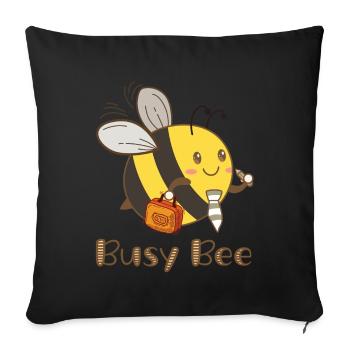 Abeille abeille - Housse de coussin décorative 45 x 45 cm - noir - Devant