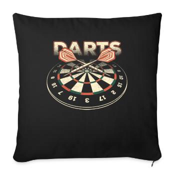 Darts 3D - Dart T-Shirts RAHMENLOS - Sport Club - Sofakissenbezug 45 x 45 cm - Schwarz - Vorne