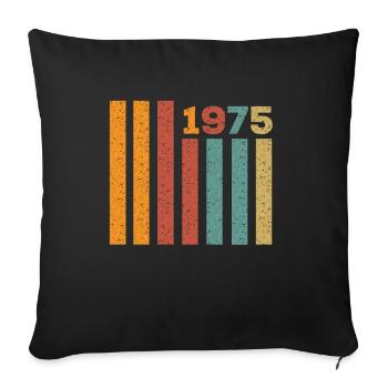 1975 Vintage Outfit Geschenk - Sofakissenbezug 45 x 45 cm - Schwarz - Vorne