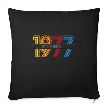1977 vintage outfit - Sofa pillowcase 17,3'' x 17,3'' (45 x 45 cm) - black - Front