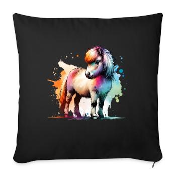 Icelandic Gift Iceland Horses - Sofa pillowcase 17,3'' x 17,3'' (45 x 45 cm) - black - Front