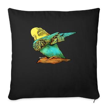 Perruche Perruche Perruche Oiseau Animal - Housse de coussin décorative 45 x 45 cm - noir - Devant