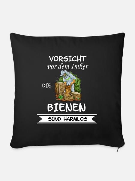 Vorsicht vor dem Imker - Sofakissenbezug 45 x 45 cm - Schwarz