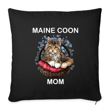 Maine Coon mom mother - Sofa pillowcase 17,3'' x 17,3'' (45 x 45 cm) - black - Front
