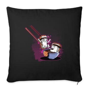 Sushi rice salmon Japan - Sofa pillowcase 17,3'' x 17,3'' (45 x 45 cm) - black - Front
