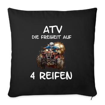 ATV quad offroad - Sofa pillowcase 17,3'' x 17,3'' (45 x 45 cm) - black - Front