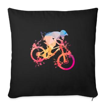 T-shirt de cadeau de père de vélo de vélo de montagne - Housse de coussin décorative 45 x 45 cm - noir - Devant