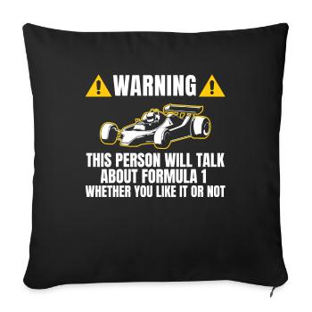 T-shirt cadeau Un cadeau de voiture de formule F - Housse de coussin décorative 45 x 45 cm - noir - Devant