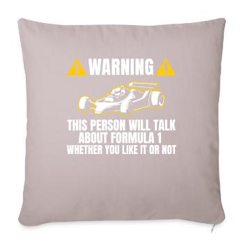 T-shirt cadeau Un cadeau de voiture de formule F - Housse de coussin décorative 45 x 45 cm - taupe clair - Devant