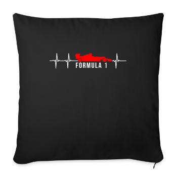 T-shirt Cadeau de battement de coeur de fans de Formula FEin - Housse de coussin décorative 45 x 45 cm - noir - Devant
