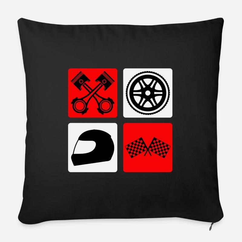 T-shirt Cadeau Un Formule Fan - Housse de coussin décorative 45 x 45 cm - noir