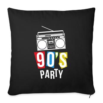 90s Party Radio Retro Gift T-Shirt - Sofa pillowcase 17,3'' x 17,3'' (45 x 45 cm) - black - Front
