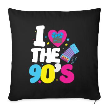 I love the 90s Retro 90s ShirtI love the 90th - Sofa pillowcase 17,3'' x 17,3'' (45 x 45 cm) - black - Front