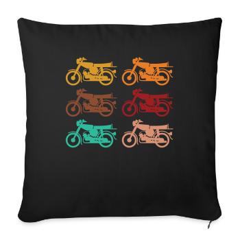 Simson S51 Mobylette cadeau chemise - Housse de coussin décorative 45 x 45 cm - noir - Devant