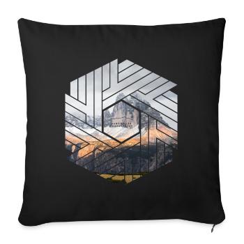 Three Peaks Dolomites hexagon - Sofa pillowcase 17,3'' x 17,3'' (45 x 45 cm) - black - Front