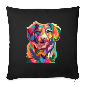 Artistic dog dog - Sofa pillowcase 17,3'' x 17,3'' (45 x 45 cm) - black - Front