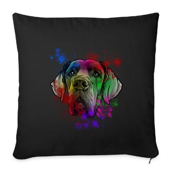Great Dane Dog - Sofa pillowcase 17,3'' x 17,3'' (45 x 45 cm) - black - Front