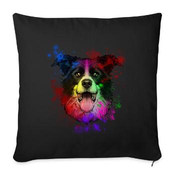 Australian Shepherd - Sofa pillowcase 17,3'' x 17,3'' (45 x 45 cm) - black - Front