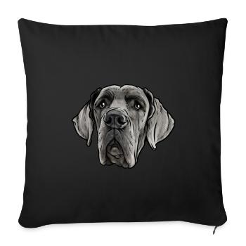 Great Dane dog - Sofa pillowcase 17,3'' x 17,3'' (45 x 45 cm) - black - Front