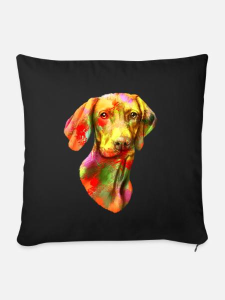 Vizsla Hund Hunderasse Geschenk - Sofakissenbezug 45 x 45 cm - Schwarz