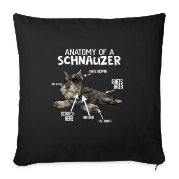 Schnauzer Riesenschnauzer Hund - Sofakissenbezug 45 x 45 cm - Schwarz - Vorne