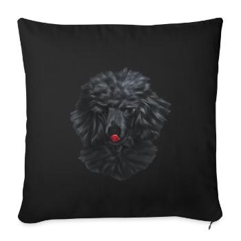 Pudel Königspudel Hund Hunderasse - Sofakissenbezug 45 x 45 cm - Schwarz - Vorne