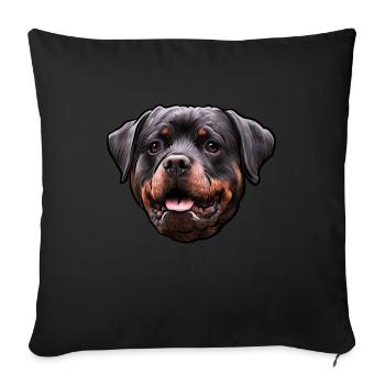 Chien Rottweiler - Housse de coussin décorative 45 x 45 cm - noir - Devant