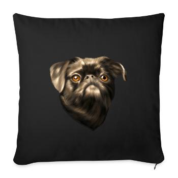 Griffon nain du Brabant - Housse de coussin décorative 45 x 45 cm - noir - Devant