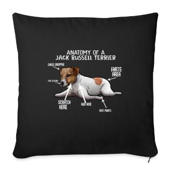 Jack Rusell Terrier - Sofa pillowcase 17,3'' x 17,3'' (45 x 45 cm) - black - Front