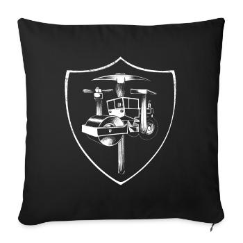 Armoiries des constructeurs de routes - Housse de coussin décorative 45 x 45 cm - noir - Devant