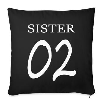 Sister 02 Print / BFF Forever - Sofa pillowcase 17,3'' x 17,3'' (45 x 45 cm) - black - Front