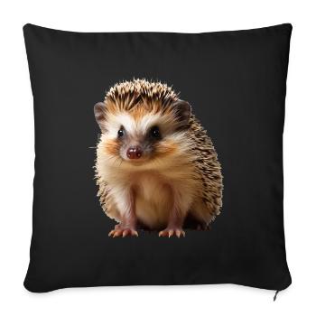 Watch out for hedgehogs in traffic - Sofa pillowcase 17,3'' x 17,3'' (45 x 45 cm) - black - Front