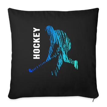 Feldhockey Hockeyspieler "Hockeyspiel" Hockey - Sofakissenbezug 45 x 45 cm - Schwarz - Vorne
