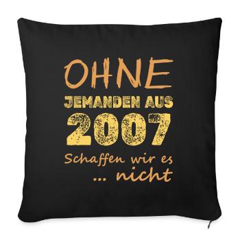 Jahr 2007 - Sofakissenbezug 45 x 45 cm - Schwarz - Vorne