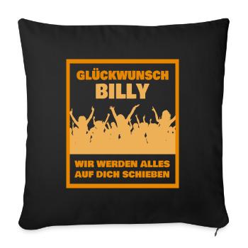 Kollege Billy - Sofakissenbezug 45 x 45 cm - Schwarz - Vorne