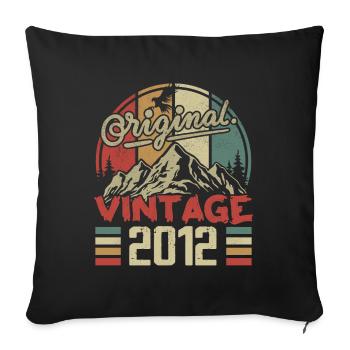 Vintage 2012 Retro Birthday Gift Born In 2012 - Sofa pillowcase 17,3'' x 17,3'' (45 x 45 cm) - black - Front