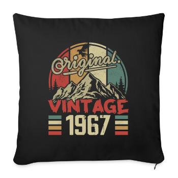 Jahrgang 1967 Retro Geburtstagsgeschenk Geboren 1967 - Sofakissenbezug 45 x 45 cm - Schwarz - Vorne