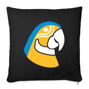 parrot - Sofa pillowcase 17,3'' x 17,3'' (45 x 45 cm) - black - Front