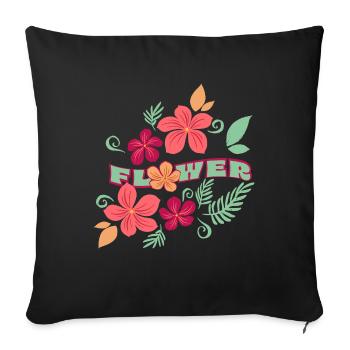 Flower - Housse de coussin décorative 45 x 45 cm - noir - Devant