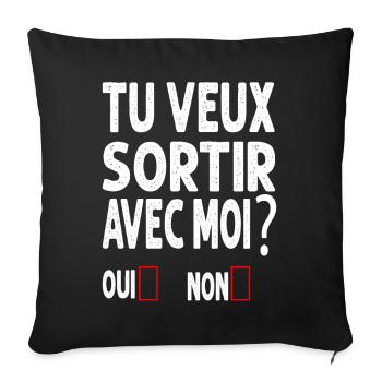 TU VEUX SORTIR AVEC MOI - Housse de coussin décorative 45 x 45 cm - noir - Devant