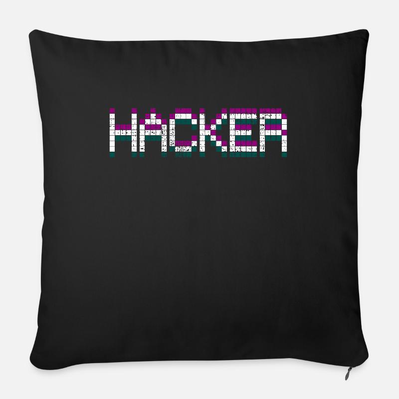 Hacker Hacker Hacker - Sofakissenbezug 45 x 45 cm - Schwarz