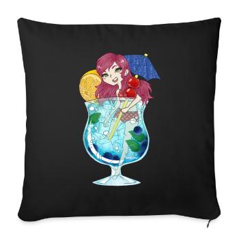 Blue Lagoon Cocktail - Sofa pillowcase 17,3'' x 17,3'' (45 x 45 cm) - black - Front