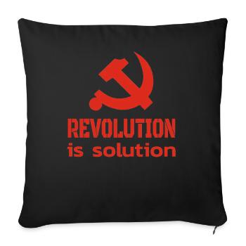 La révolution est la solution du slogan communiste - Housse de coussin décorative 45 x 45 cm - noir - Devant