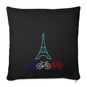Biking in Paris - Sofa pillowcase 17,3'' x 17,3'' (45 x 45 cm) - black - Front