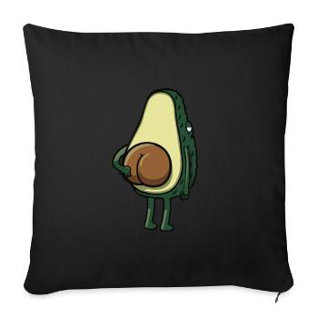Avocat humour fesses - Housse de coussin décorative 45 x 45 cm - noir - Devant