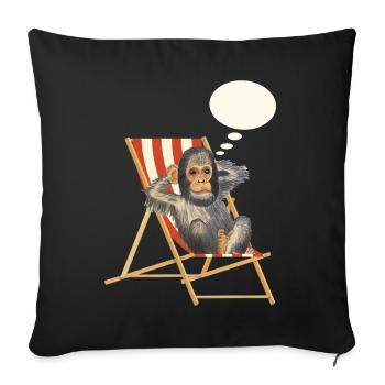 Affe Traum Urlaub Liegestuhl - Sofakissenbezug 45 x 45 cm - Schwarz - Vorne