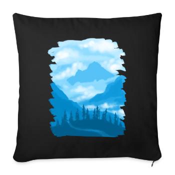 mountains - Sofa pillowcase 17,3'' x 17,3'' (45 x 45 cm) - black - Front