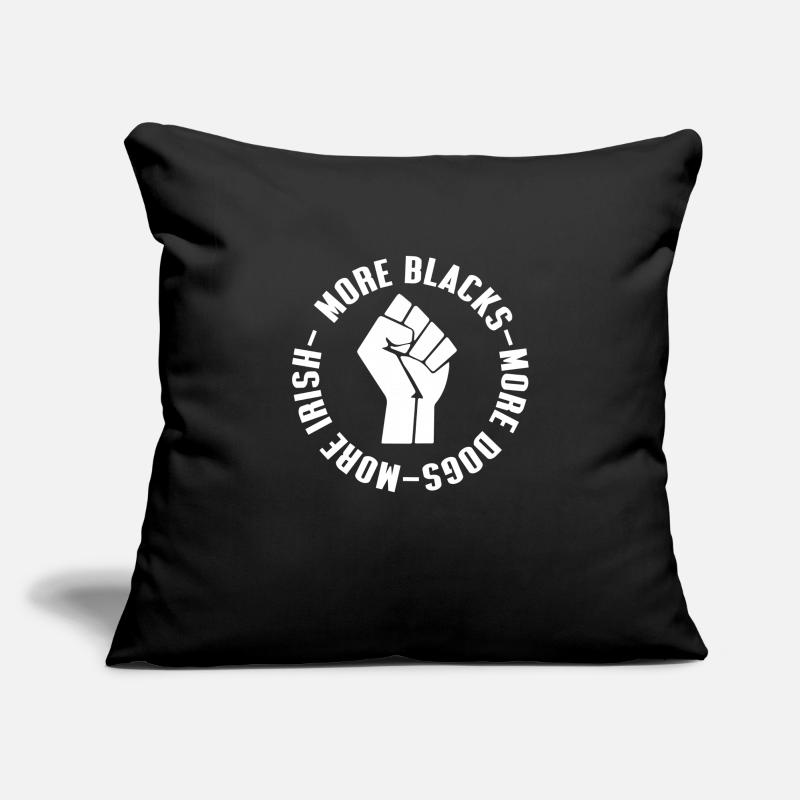 Plus de Noirs Plus de chiens Plus irlandais Housse de coussin décorative 45 x 45 cm